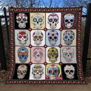 Sugar Skull Quilt Blanket  Quilt